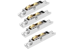 UXCELL sourcing map 4pcs roulette porte coulissante verre Fenêtre Sash Poulie Double Rouleaux Roue 86mm Longueur 14.5mm Diamètre