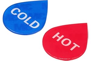PATIKIL Auto Adesivo Caldo/Freddo Acqua Etichetta, 2 Coppie/4pz Acrilico Goccia Forma Adesivo Segni per Rubinetti Lavelli, Rosso/Blu