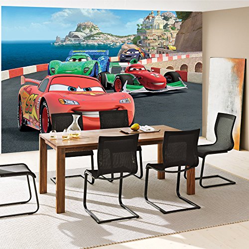 Vlies Fototapete 416x254cm PREMIUM PLUS Wand Foto Tapete Wand Bild Vliestapete – Disney Tapete Cars Auto Kindertapete Cartoon Jungen bunt – no. 2911 - 7