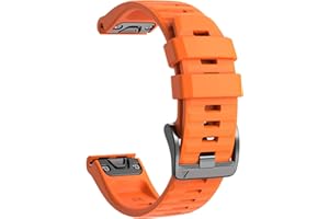 NotoCity Bracelet pour Garmin Fenix 7/6/5/6 pro/7 pro/5 plus, Quickfit 22mm Bracelet pour Garmin Forerunner 935/945/955/965, Epix Gen 2, Instinct/Instinct2, Quatix 7/6/5/7 pro, Approach S60(Orange)