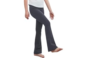 KAKU NANU Leggins Bambina 5-12 Anni Neri Estivi Sportivi Palestra Yoga Leggings