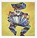 Produktbild 3drose der Player Akkordeon blau Akkordeon Ziehharmonika Kubismus Lateinamerika Melodeon Squeezebox Grußkarten, 15,2 x 15,2 cm, Set 6 (GC _ 46760 _ 1)