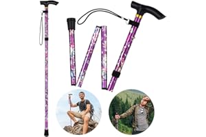 Flintronic Bastones Deportivos Plegables de Aluminio, Telescópicos Bastones Trekking con Amortiguación, Ajustable 85cm~95cm, Antishock y Durable, para Senderismo Alpinismo Trail Viaje