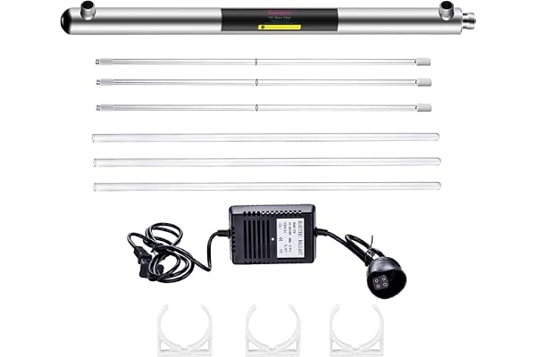 Geekpure Filtre à eau U-V pour toute la maison avec 2 filtres UV supplémentaires + 2 manchons en quartz - (12 GPM)