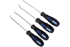 Kunzer 7SH04 Stech- und Hakenwerkzeug Set - 4-teilig Stahl, 145 mm, abrutschsicheres Auto-Werkzeug für Kfz-Mechatroniker