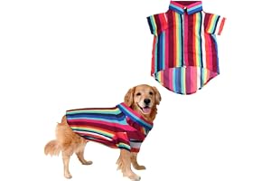 Sage Square Crazy Printed Dog Shirt, Trending Dog Shirt Ultra Soft & Light Weight, Comfortable & Breathable Dog Apparel, Trendy Outfit (Colorful Stripes Print) (Medium - 16inch)