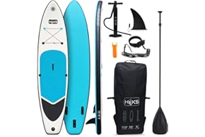 HIKS SUP Inflatable Stand Up Paddle Board Set Inc Paddle, Pump, Backpack & Leash Suitable all Abilities Ideal Beginners Paddle-board Kit…