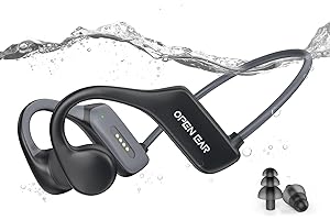 XINSRE Swimming Headphones, Bone Conduction Headphones Built-in MP3 32G Storage, IP68 Waterproof Swimming Headphones, Wireless Open Ear Headphones Bluetooth 5.3 for Swimming, Sports, Running, Cycling