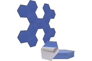 SUZAO Hexagon Akustikpaneele Selbstklebend 12 Stück, 230 kg/m³ Hohe Dichte Schallabsorber 30*26*1cm Akustikplatten, Schallschutz Wand für Aufnahmestudios, Musikstudios, Büros, Konferenzräume,Heimkinos