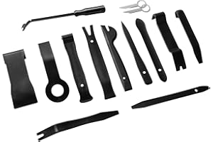 PHYLES Outil Demontage Garniture Voiture, 14PCS Outils de DéMontage Garnitures Universels pour Enlever Les Panneaux de Porte et Les Panneaux, Noir