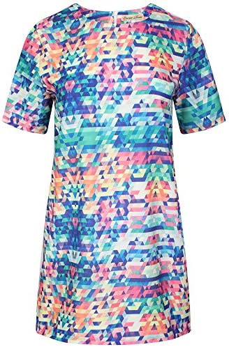 AppplesBottom Ladies New Multi Colour Aztec Zig Zag Pattern Dress (12)