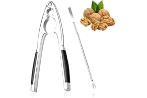 thirei Cascanueces Acero Inoxidable, Agujas de Nuez, Multifuncional Abridor de Nueces con Mango Antideslizante, 2 Piezas