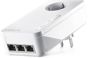 ‎DEVOLO devolo Magic 2 LAN triple Erweiterungsadapter, LAN Powerline Adapter, bis zu 2.400 Mbit/s, 3x Gigabit LAN Anschluss, ideal für Gaming, dLAN 2.0, weiß