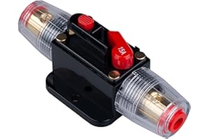 KEPLE 15 AMP Circuit Breaker 15A Inline Fuse Holder Inverter Block DC 12V-24V Volt Manual Reset for Car Automotive Marine Boat Audio Solar System Protection