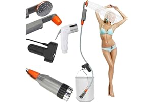ZOOMA titivate Portable Shower Camping, Outdoor Shower with Rechargeable Battery, Water Pump and Build-in Water Filtration System