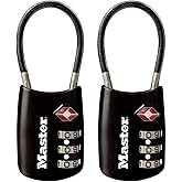Master Lock Asma kilit, Kendi Kombinasyonunuzu Ayarlayın TSA Kabul Kablo Bagaj Kilidi, 1-3/16 in&ccedil; Geniş, &Ccedil;eşitli Renkler, 468