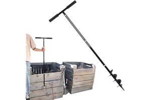 WLSANX Compost Stirring Tool 45.6 inch Compost Turning Tool Outdoor Manual Composting Bar Compost Turner Aerator Accessories Outdoor Turner and Mixing Tool