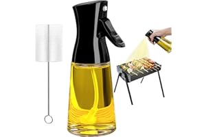 ztarraum Ölsprüher für speiseöl, 180ml Glas Öl Sprühflasche mit Pinsel, Oil Sprayer, Dickes Glas, Große Reichweite, Starke Sprühkraft, Küche