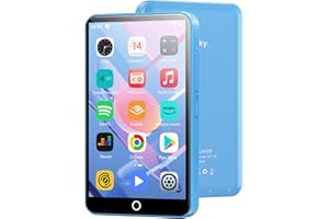 Lettore MP3 con Bluetooth e WiFi, Oilsky 80GB 4 pollici 1080P Touchscreen MP4 Player, Android 9.0, Lettore MP3 Portatile con Spotify, Audible, Deezer (Blu)