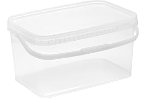 ‎NIPTER Nipter Eimer mit Deckel 12l, Plastikeimer rechteckig, Eimer lebensmittelecht transparent, 3 Stück