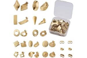 Cheriswelry 24pcs Stainless Steel Golden Earring Post Stud for Jewellery Making