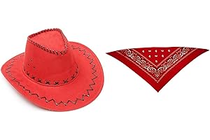 ZZ DISFRAZZES Kit Sombrero y pañuelo vaquero infantil - Pack Disfraz perfecto para Carnaval, Halloween y fiestas temáticas