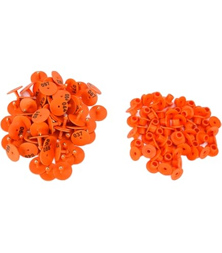 Marchi Auricolari Per Animali - 100 Pezzi, Plastica Verde, Per Conigli, Maiali, Bestiame - Foto 2