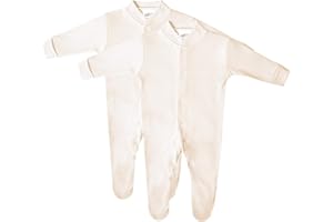 BABAN BABY Baby Sleepsuits, Baby Grow, Cotton Babygrows for Boys or Girls, Baby Sleepwear, British Made, 2 Pack