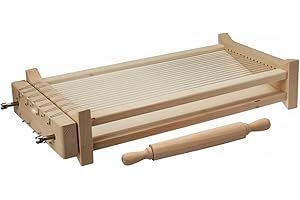 ANTECH Orso Chef- Chitarra per Pasta Qualità Superiore - Chitarra Spaghetti Fettuccine Tagliatelle Tonnarelli - Chitarrina Abruzzese Con Mattarello Corde In Acciaio Inox - Made In Italy