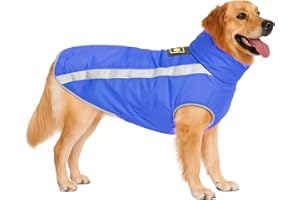 DoggieKit Wodoodporny Zimowy Płaszcz dla Psa, Płaszcze dla Psów Zimowa Ciepła Odzież, Wiatroszczelna Kurtka dla Psa Zimną Pogodę, Zwierząt Domowych Ubranie, Kombinezon Małych Średnich Dużych Psów