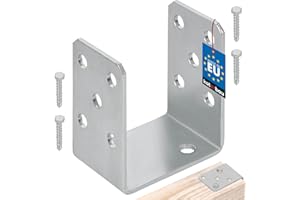 KOTARBAU® Support de poteau en U à visser - 80 mm - Argent galvanisé à chaud - Solution parfaite pour connecter différents éléments