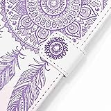 Iphone 6 6S Hülle Cover Case Leder Muster Flip Etui Case Echt,Nnopbeclik® PU Leather Luxus bling bling Blume Case Handytasche Kristall Glitzer Diamant Strass Schutz Etui Schale multi Farbe Muster Design Backcover Wallet Brieftasche im Bookstyle mit Standfunktion Karteneinschub und Magnetverschluß Pour Iphone 6 6S 4.7 Zoll[Weiß-Lila] - 7