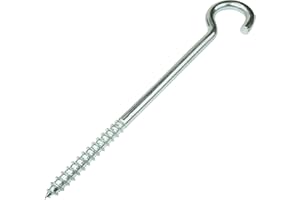 AERZETIX - C57991 - Set mit 10 Haken abgewinkelte augenschrauben zum schrauben Ø6x100mm in form C - offener haken mit selbstschneidender schraube - aus verzinktem stahl - farbe silber