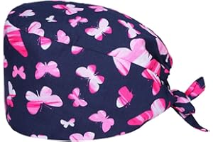 PRETYZOOM OP-Haube OP-Kappe Chirurgische Scrub Cap Medizinische Kappe Baumwolle Hut Doktor Krankenschwester Arbeit Kappe für Arzt Zahnärzte Tierarzt Koch - Schmetterling