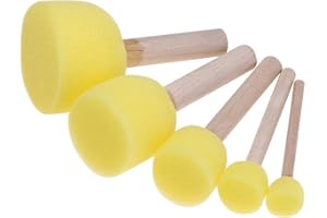 UKD 5 pezzi di spugna pennello originale manico in legno set di pennelli per pittura per bambini artigianato fai da te arte graffiti strumenti