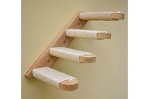 MIAOGE Mensole per gatti,mensole per gatti da muro ,parete per gatti,mensole gatto ,mensole gatti,a quattro gradini per gatti (da piccola sinistra a destra)