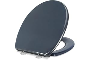 YOTOREE Abattant WC Forme O, Urée Formaldéhyde Cuvette Toilette, Lunette WC avec Fermeture Douce et Libération Rapide, Lunette de Toilette Universelle, O Siège de Toilette Peut Supporter 200Kg Gris