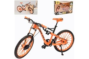 DAJASD Modèle de Vélo de Montagne, Finger Mountain Bikes, Modèle de Doigt de vélo Miniature Jouets de vélos en Alliage de Zinc pour l'enseignement, Maison, Bureau, Club(Couleur Orange)