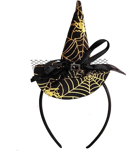 KarnevalsTeufel Hexenhut Haarreif – In 3 Farben Erhältlich (Schwarz, Rot, Schwarz-Rot) Für Halloween & Karneval
