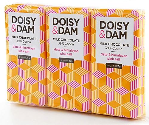 Doisy &amp; Dam Milk Organic Date &amp; Himalayan Pink Salt Chocolate (6 x 25g) Pack