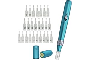 ‎TBPHP TBPHP P20RL Elektrischer Derma pen mit LCD-Bildschirm 8 Geschwindigkeitsstufen Derma pen inkl. 25 Nadelköpfe verstellbar