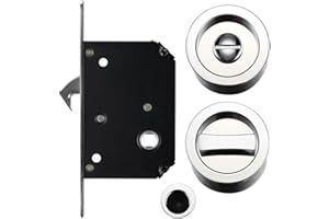 ZOO HARDWARE Sliding Pocket Door Bathroom Privacy Lock Set (Polished Chrome)