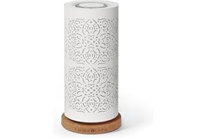 EARNEST LIVING Bezwodny dyfuzor olejków eterycznych, 100 ml, metalowy timer i 7-kolorowe światło, do salonu, biura lub otwartej przestrzeni, biały