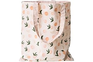 ASFINS Borsa Tote Tela, Borsa di Tela Donna Borsa Shopper Cotone, Doppia Faccia, per Uscire Shopping, 40cm x 36cm (Limone Giallo)