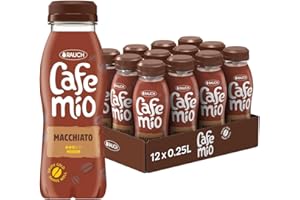 Cafemio Macchiato | Eiskaffee-Genuss To-Go | Einzigartiger Kaffeegeschmack mit bester Alpenmilch aus Österreich | nicht kühlfplichtig | die Kaffeepause für unterwegs | 12x 250ml PET