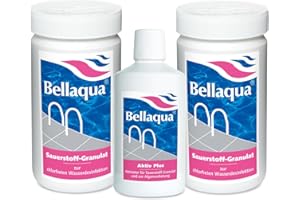 Bellaqua MEGA-Spar-Set - 2X Sauerstoff-Granulat + 1x Aktivator chlorfreie Wasserpflege für Pools und Schwimmbecken von BAYROL