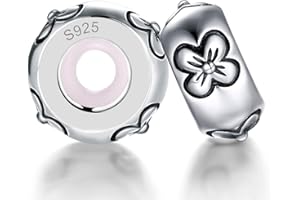 LOVANS 2 PCS Stoppeur/Bloqueur Charms Argent 925 Sterling Breloque pour Bracelet Caoutchouc Spacer Stopper Charmes pour DIY Europe Bracelets
