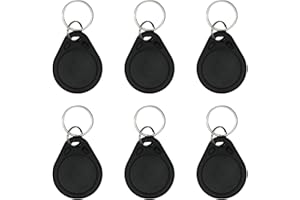 FIZZPICK 6 Tags NFC Badges RFID NTAG215 540 Bytes, Tags NFC Programmables Pour iPhone Raccourcis, Android, pour Amiibo, Domotique, Porte-Clés – Compatibles iOS Pour Samsung Huawei, Noir