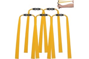 ERIOSCAR 5 Piezas Bandas Goma para Tirachinas - 1,0 mm de Espesor, Practica de Punteria Bandas Elastica Repuesto Bandas planas para Deportes Recreativos Accesorios Caza Potente(Amarillo)