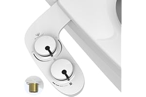 W WITHLENT toilette japonaise,Bidet toilette WC Bidet Pulvérisateur Bidet WC alle De Bain avec double buses rétractables autonettoyantes - Nettoyage avant et arrière Entrée d'eau en laiton durable (Blanc)